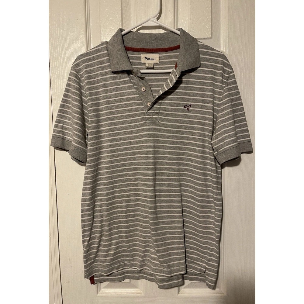 Fossil Gray Polo Shirt Men's Size Small Lightweight Classy Sporty